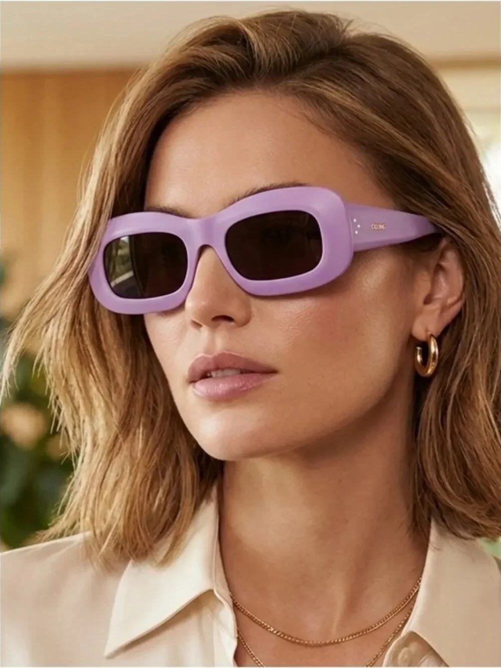 Celine Men Sunglasses Purple Grey Rectangle CL40294I 78A NEW AUTHENTIC